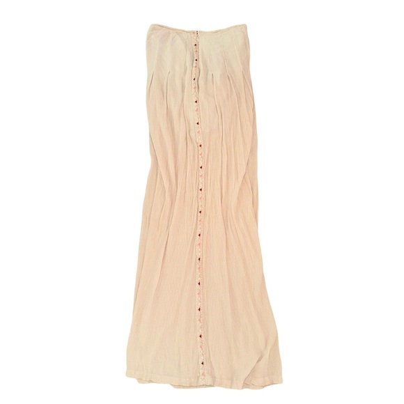 Free People Women’s Santoshi Pant Size 8 Crepe Neutral w/ Embroidered Side Trim - Picture 5 of 8